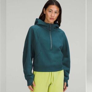 Lululemon Scuba Oversized Half-Zip Hoodie, Green Jasper, XS/S